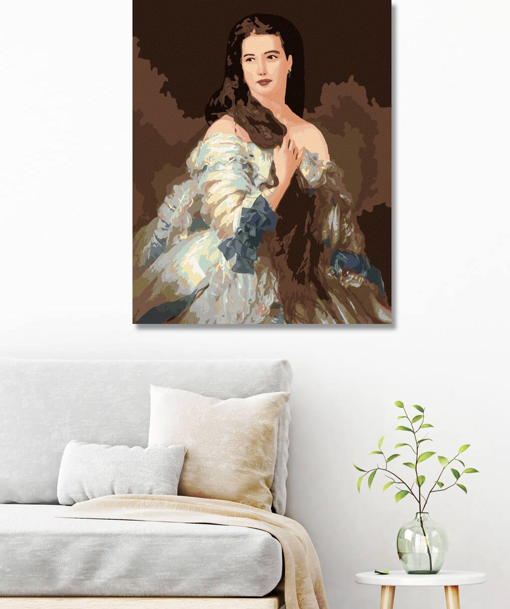 zuty Malování podle čísel - PORTRÉT MADAM RIMSKY-KORSAKOVOVÉ (FRANZ XAVER WINTERHALTER) - Rozměr: 40x50 cm, Rámování: Varianta: vypnuté plátno na rám - obrázek 3
