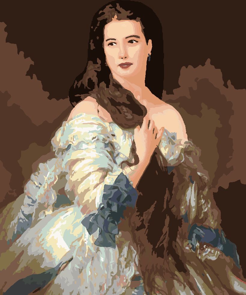 zuty Malování podle čísel - PORTRÉT MADAM RIMSKY-KORSAKOVOVÉ (FRANZ XAVER WINTERHALTER) - Rozměr: 40x50 cm, Rámování: Varianta: vypnuté plátno na rám - obrázek 10