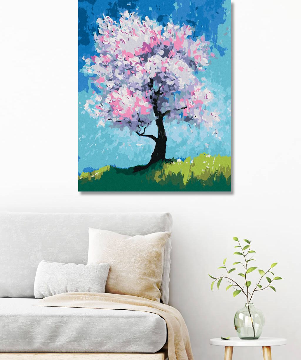 zuty Malování podle čísel - KVETOUCÍ TŘEŠEŇ - Rozměr: 40x50 cm, Rámování: Varianta: bez rámu a bez vypnutí plátna - obrázek 7