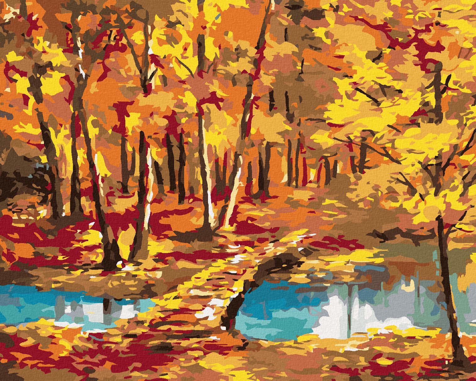 zuty Malování podle čísel - PROCHÁZKA PŘES ŘEKU - Rozměr: 40x50 cm, Rámování: Varianta: vypnuté plátno na rám - obrázek 1