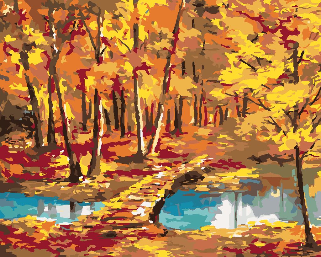 zuty Malování podle čísel - PROCHÁZKA PŘES ŘEKU - Rozměr: 40x50 cm, Rámování: Varianta: vypnuté plátno na rám - obrázek 9