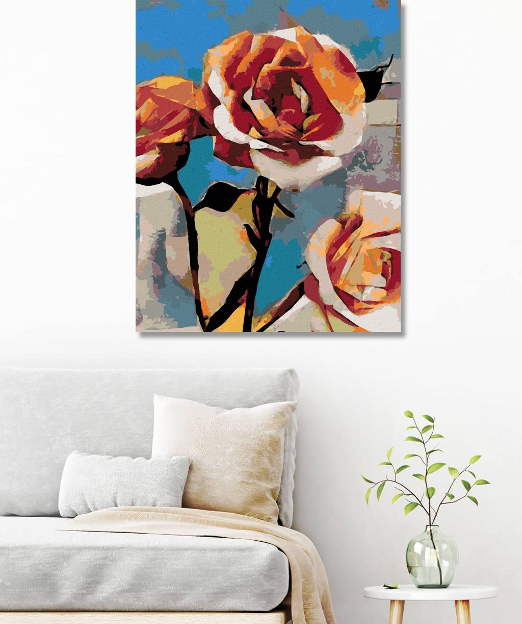 zuty Malování podle čísel - KYTICE KVĚTIN V KUBICKÉM STYLU - Rozměr: 40x50 cm, Rámování: Varianta: vypnuté plátno na rám - obrázek 3