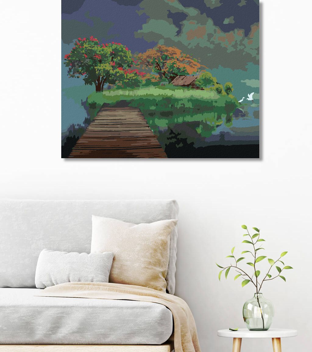 zuty Malování podle čísel - MOST DO ŘÍŠE SNŮ - Rozměr: 40x50 cm, Rámování: Varianta: vypnuté plátno na rám - obrázek 5