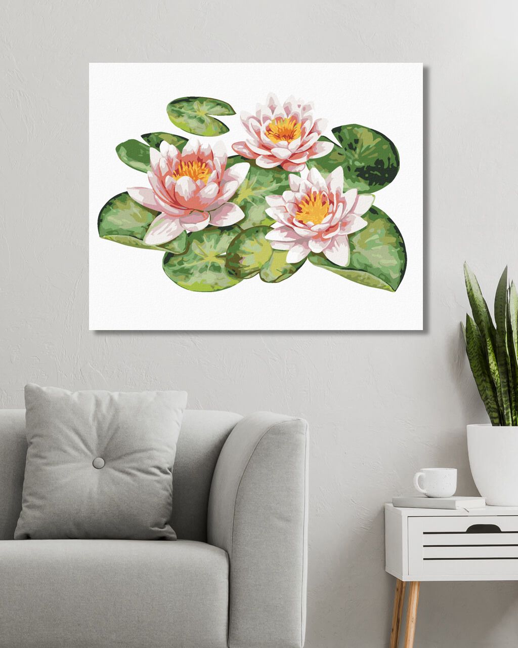 zuty Malování podle čísel - Lekníny V ZAHRADNÍM JEZÍRKU - Rozměr: 40x50 cm, Rámování: Varianta: bez rámu a bez vypnutí plátna - obrázek 3
