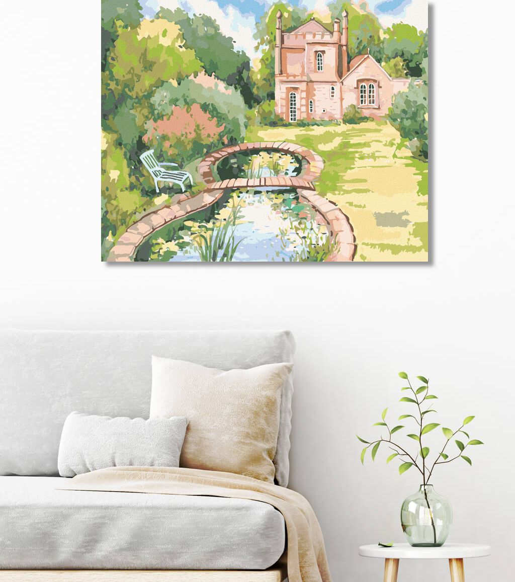 zuty Malování podle čísel - MALÝ ZAHRADNÍ HRAD MOLLY LODGE - Rozměr: 40x50 cm, Rámování: Varianta: bez rámu a bez vypnutí plátna - obrázek 6