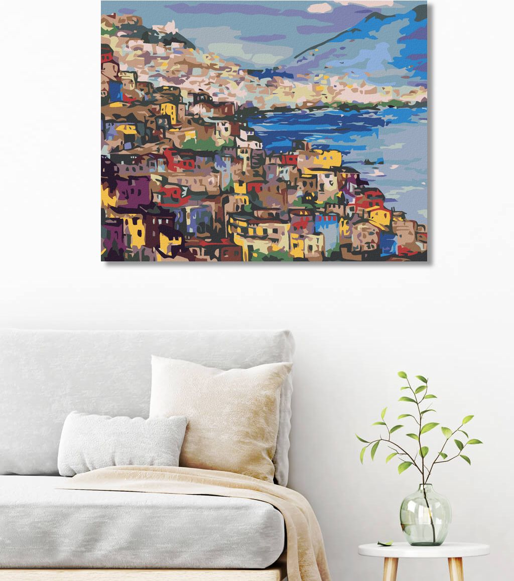 zuty Malování podle čísel - POBŘEŽÍ NEAPOL - Rozměr: 40x50 cm, Rámování: Varianta: bez rámu a bez vypnutí plátna - obrázek 4