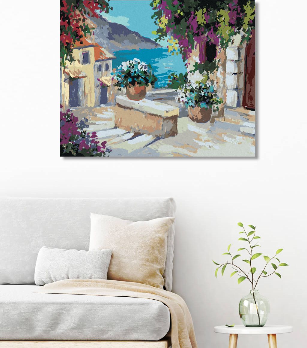 zuty Malování podle čísel - PO SCHODECH K MOŘI - Rozměr: 40x50 cm, Rámování: Varianta: bez rámu a bez vypnutí plátna - obrázek 6