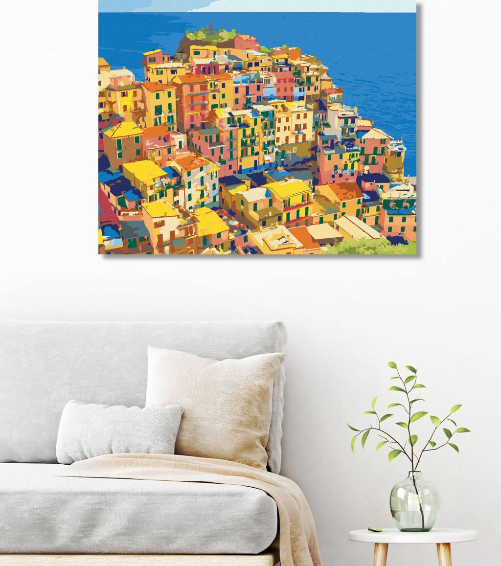 zuty Malování podle čísel - DOMY V NÁRODNÍM PARKU CINQUE TERRE - Rozměr: 40x50 cm, Rámování: Varianta: vypnuté plátno na rám - obrázek 6