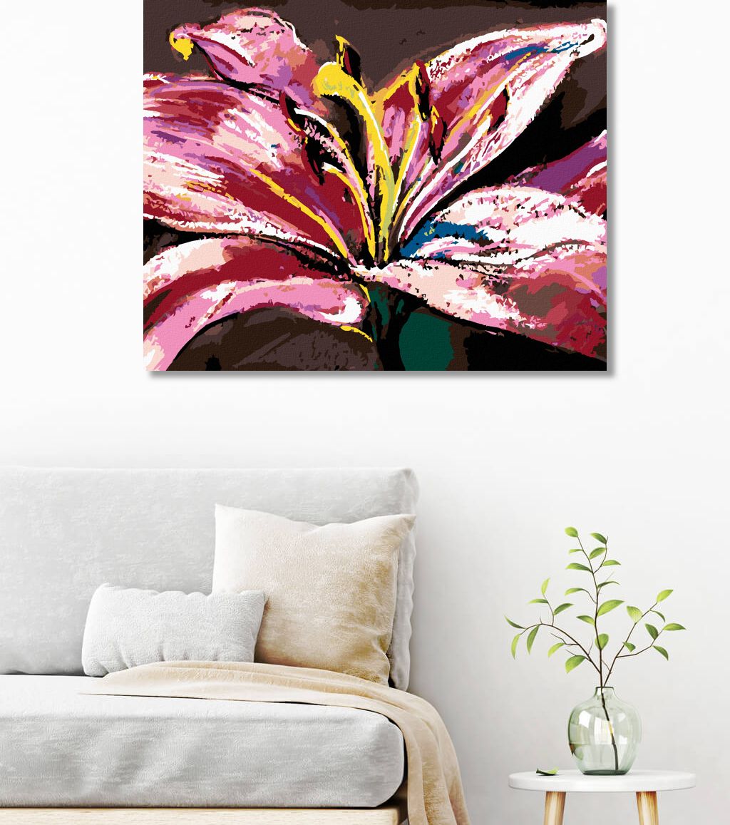 zuty Malování podle čísel - VELKÁ RŮŽOVÁ LILIE - Rozměr: 40x50 cm, Rámování: Varianta: bez rámu a bez vypnutí plátna - obrázek 8