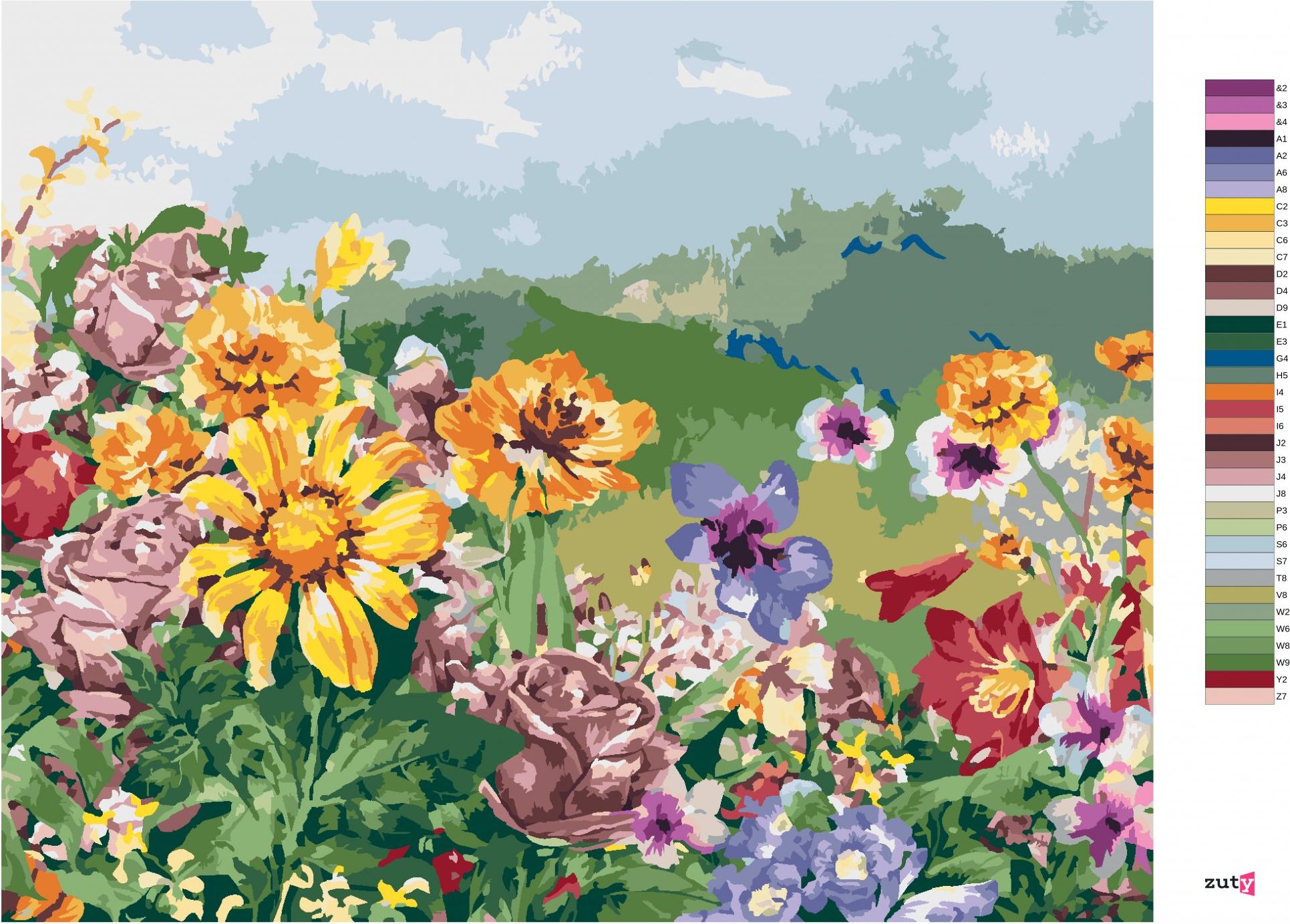 zuty Malování podle čísel - LUČNÍ KVÍTÍ - Rozměr: 40x50 cm, Rámování: Varianta: vypnuté plátno na rám - obrázek 8