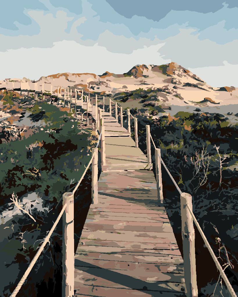 zuty Malování podle čísel - DŘEVĚNÁ LÁVKA V PARKU SINTRA-CASCAIS - Rozměr: 40x50 cm, Rámování: Varianta: vypnuté plátno na rám - obrázek 8