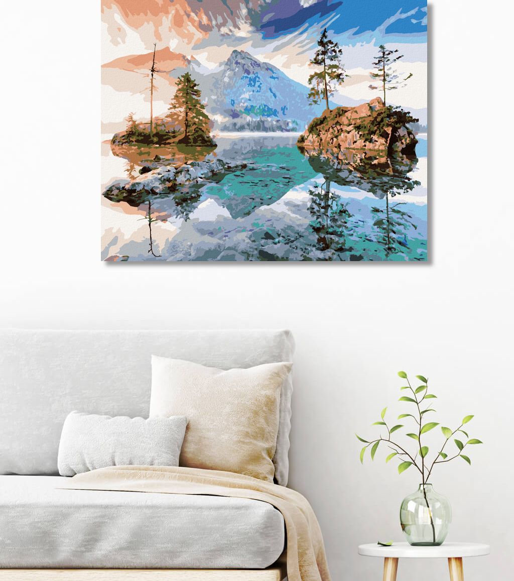 zuty Malování podle čísel - JEZERO HINTERSEE V NĚMECKU - Rozměr: 40x50 cm, Rámování: Varianta: vypnuté plátno na rám - obrázek 10