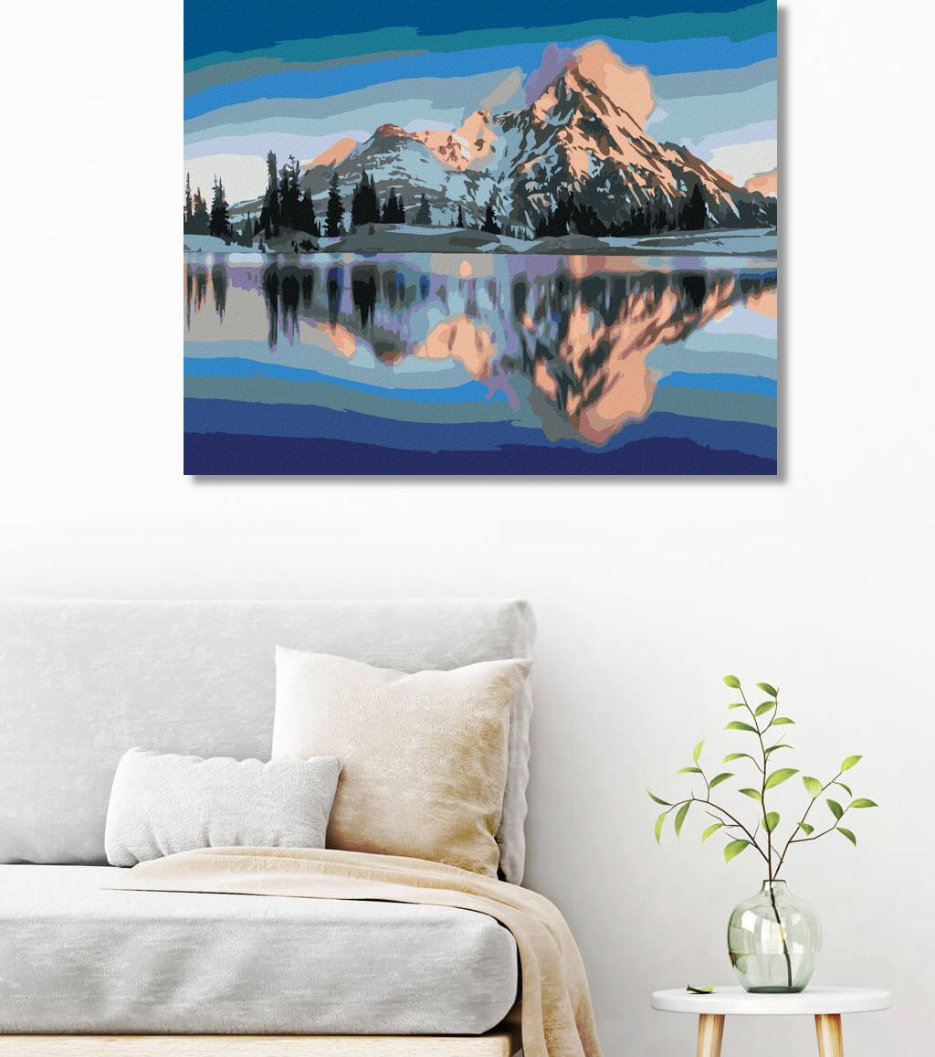 zuty Malování podle čísel - HORY ODRÁŽEJÍCÍ SE V ZELENÝCH JEZERECH - Rozměr: 40x50 cm, Rámování: Varianta: bez rámu a bez vypnutí plátna - obrázek 9