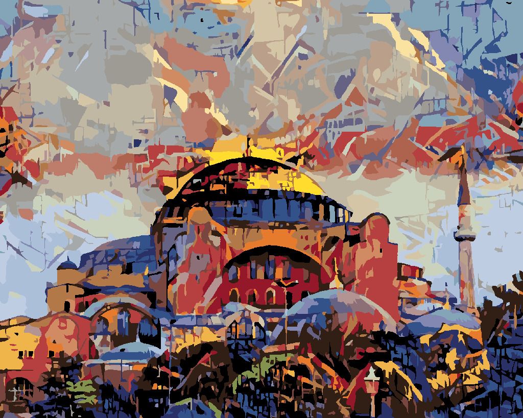 zuty Malování podle čísel - MUZEUM HAGIA SOPHIA V ISTANBULU - Rozměr: 40x50 cm, Rámování: Varianta: vypnuté plátno na rám - obrázek 7