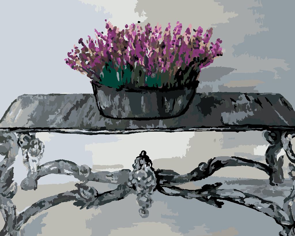 zuty Malování podle čísel - LEVANDULE NA DEKORATIVNÍM STOLKU - Rozměr: 40x50 cm, Rámování: Varianta: vypnuté plátno na rám - obrázek 5
