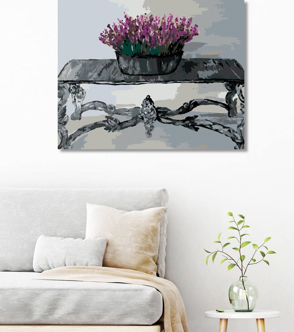 zuty Malování podle čísel - LEVANDULE NA DEKORATIVNÍM STOLKU - Rozměr: 40x50 cm, Rámování: Varianta: vypnuté plátno na rám - obrázek 8