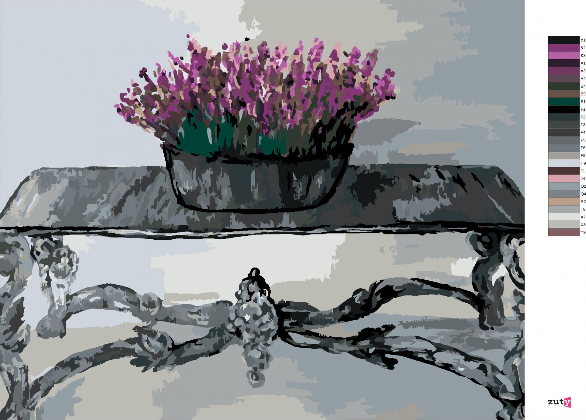 zuty Malování podle čísel - LEVANDULE NA DEKORATIVNÍM STOLKU - Rozměr: 40x50 cm, Rámování: Varianta: vypnuté plátno na rám - obrázek 9