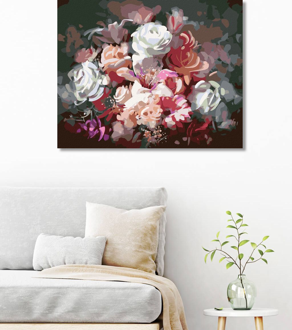 zuty Malování podle čísel - MIX BAREVNÝCH KVĚTIN - Rozměr: 40x50 cm, Rámování: Varianta: vypnuté plátno na rám - obrázek 11