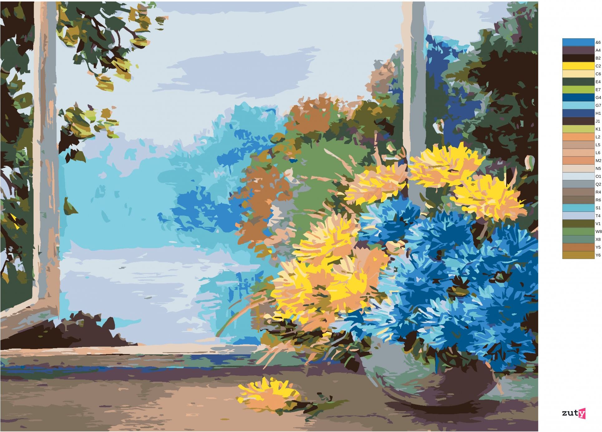 zuty Malování podle čísel - KYTICE JARNÍCH KVĚTIN U OKNA - Rozměr: 40x50 cm, Rámování: Varianta: bez rámu a bez vypnutí plátna - obrázek 6
