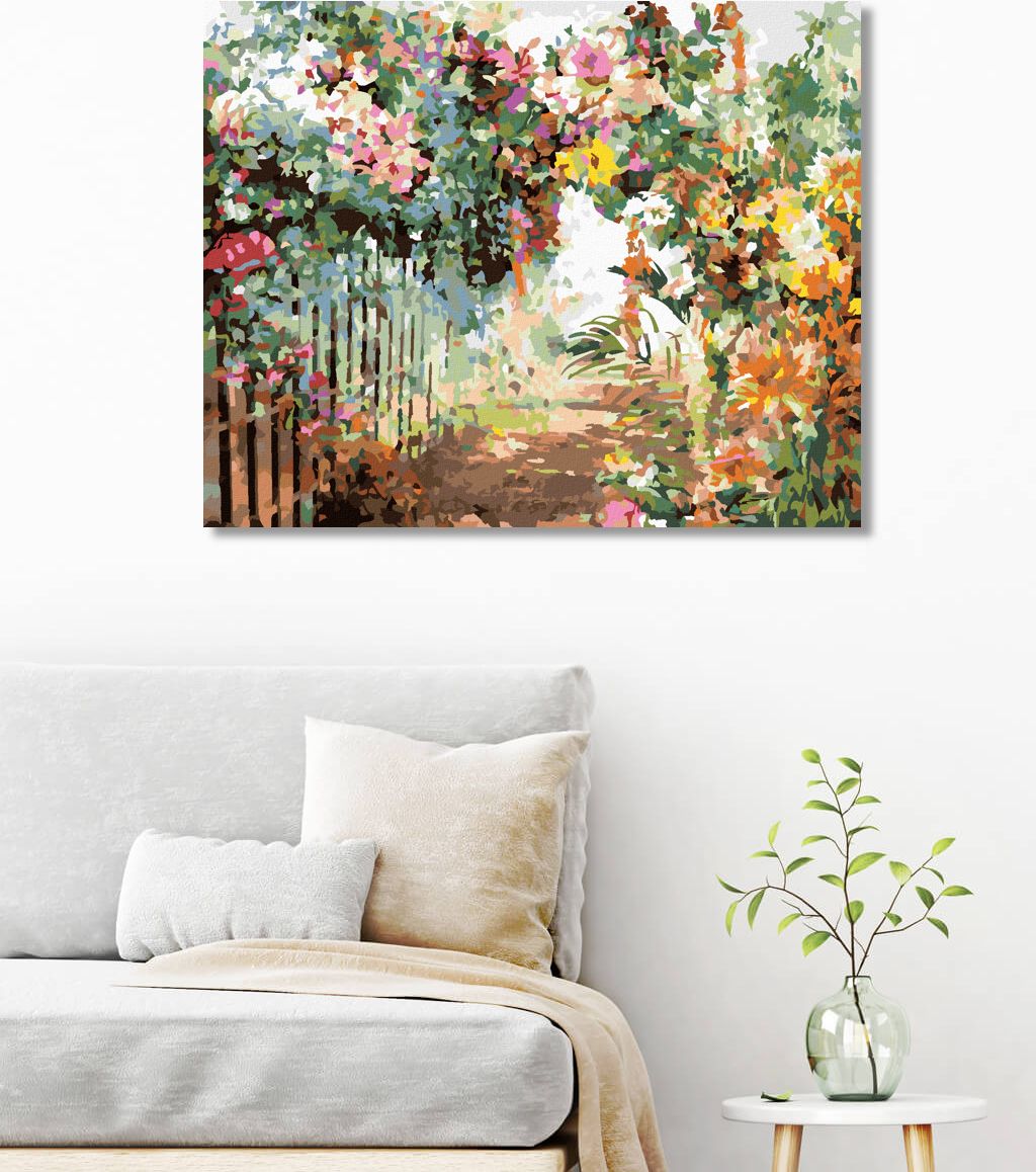 zuty Malování podle čísel - JARNÍ KVĚTINY U PLOTU - Rozměr: 40x50 cm, Rámování: Varianta: bez rámu a bez vypnutí plátna - obrázek 6
