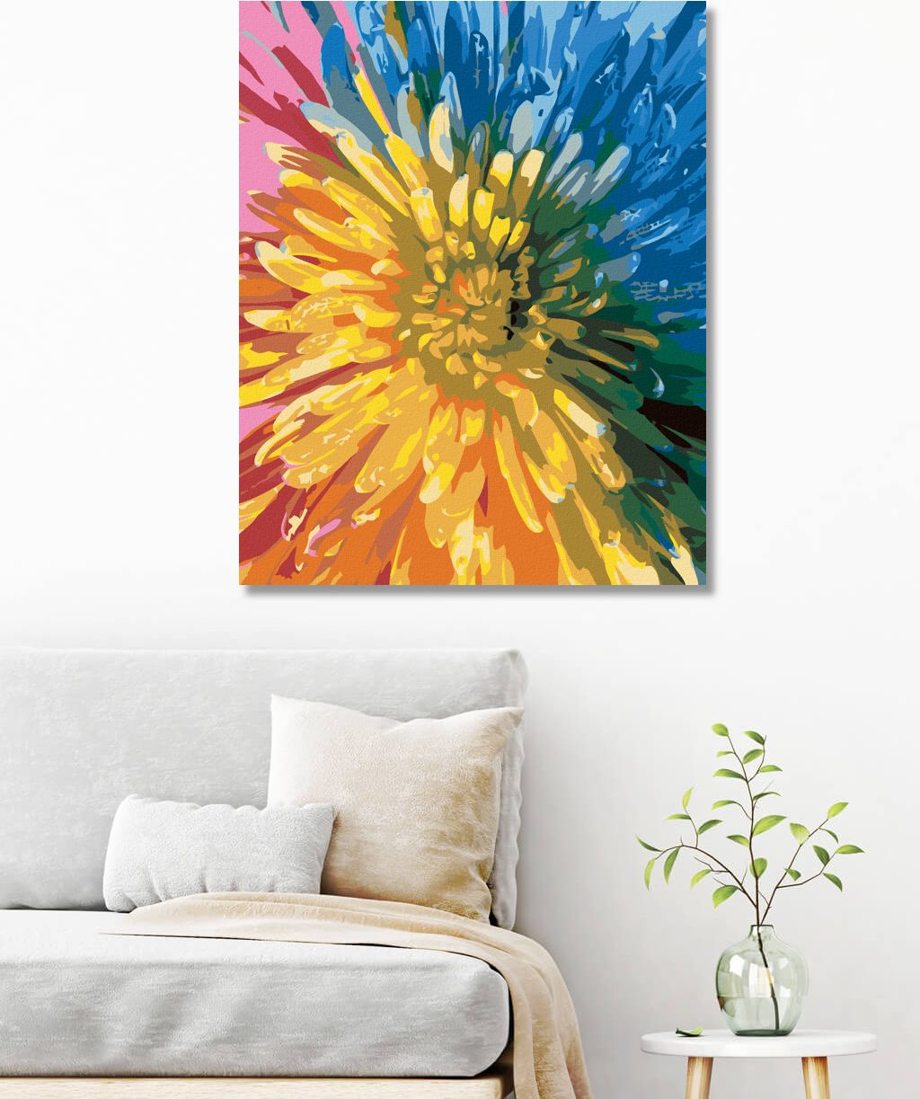 zuty Malování podle čísel - DUHOVÁ KVĚTINA - Rozměr: 40x50 cm, Rámování: Varianta: bez rámu a bez vypnutí plátna - obrázek 4