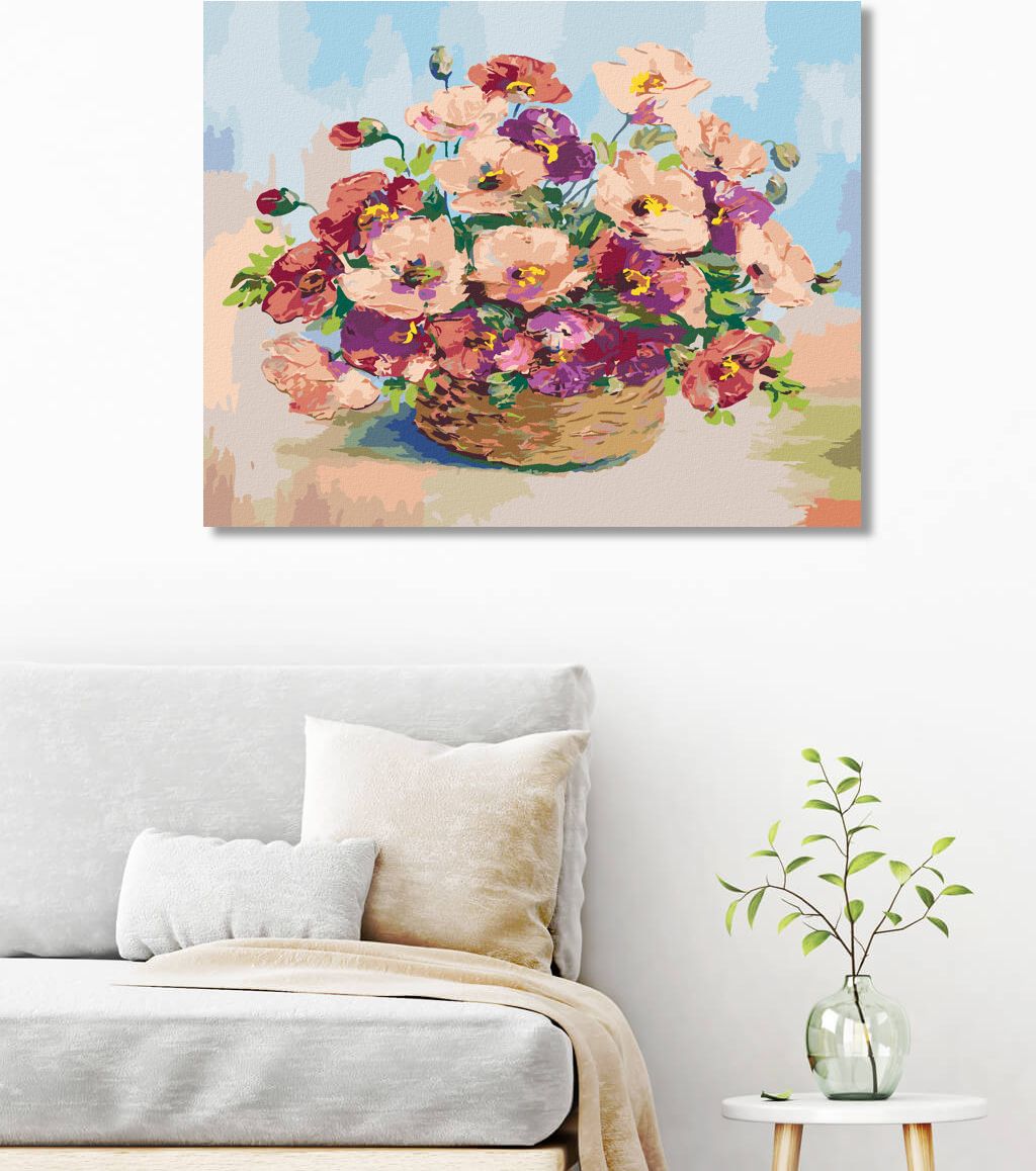 zuty Malování podle čísel - PROUTĚNÝ KOŠÍK VLČÍHO MÁKU - Rozměr: 40x50 cm, Rámování: Varianta: bez rámu a bez vypnutí plátna - obrázek 10