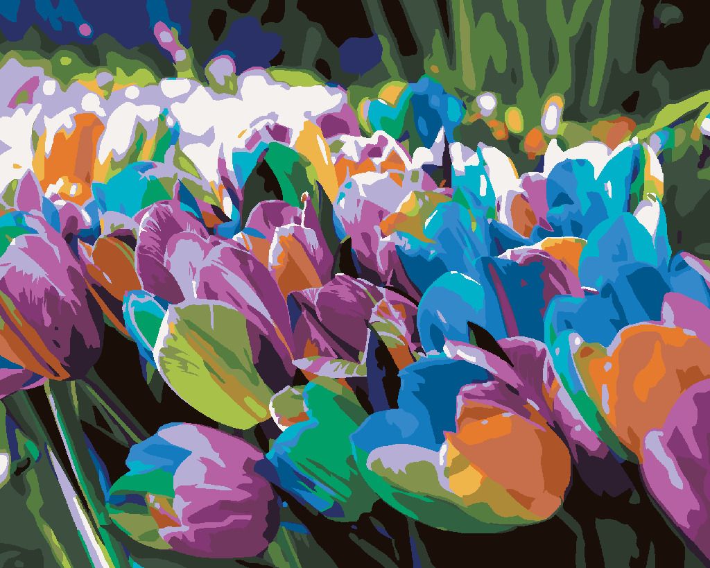 zuty Malování podle čísel - DUHOVÉ TULIPÁNY - Rozměr: 40x50 cm, Rámování: Varianta: vypnuté plátno na rám - obrázek 10