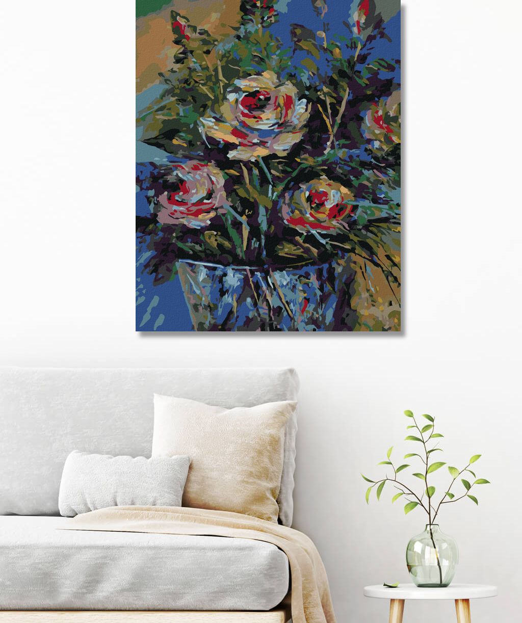 zuty Malování podle čísel - RŮŽE V KBELÍKU - Rozměr: 40x50 cm, Rámování: Varianta: vypnuté plátno na rám - obrázek 6