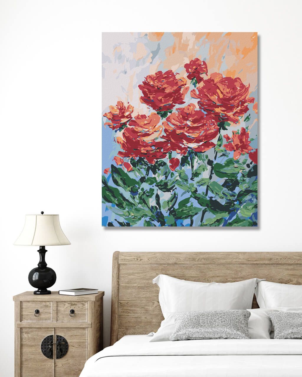zuty Malování podle čísel - ČERVENÉ KVĚTINY NA ŠEDÉM POZADÍ - Rozměr: 40x50 cm, Rámování: Varianta: bez rámu a bez vypnutí plátna - obrázek 5
