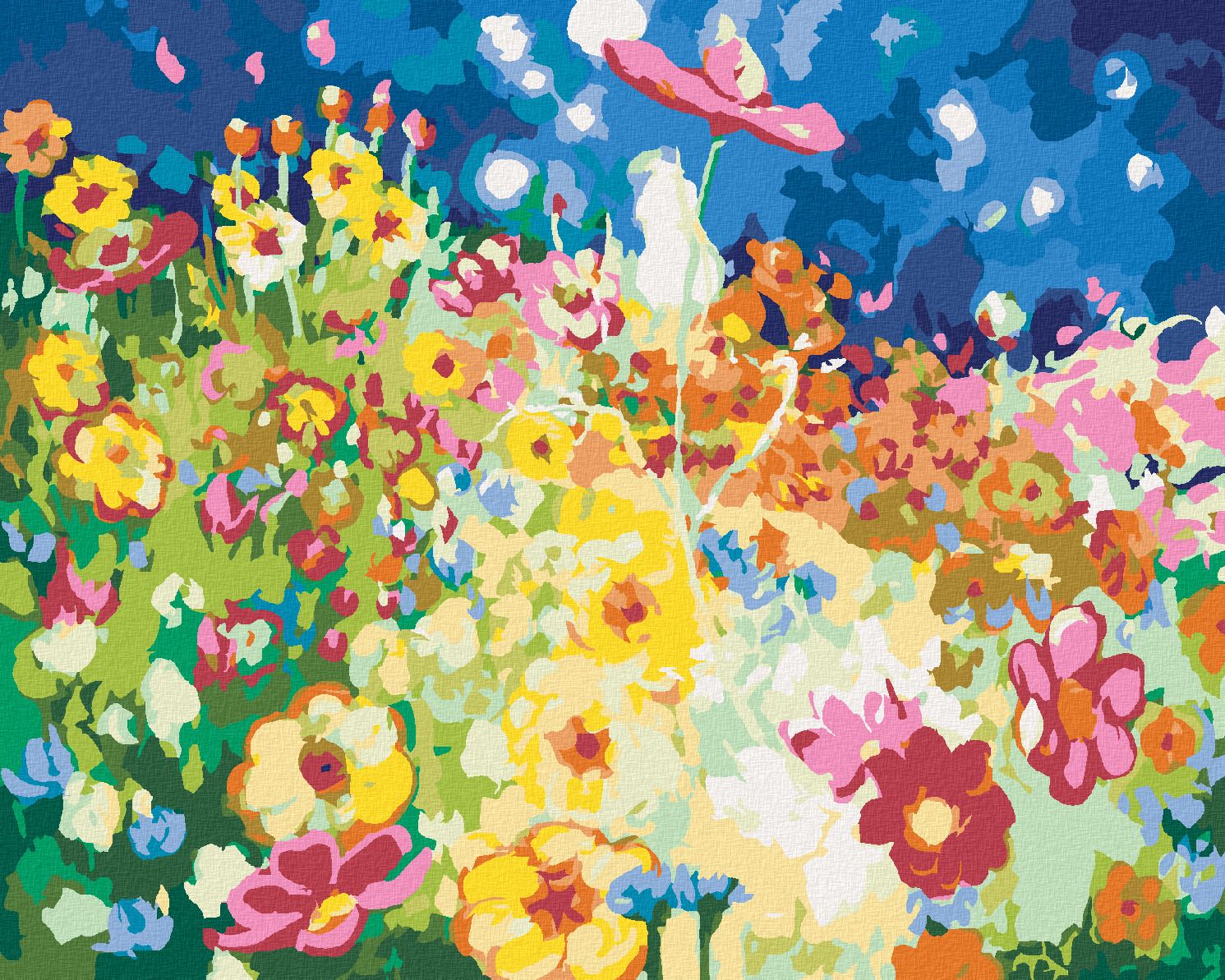 zuty Malování podle čísel - BAREVNÉ KVĚTINOVÉ POLE - Rozměr: 40x50 cm, Rámování: Varianta: vypnuté plátno na rám - obrázek 1