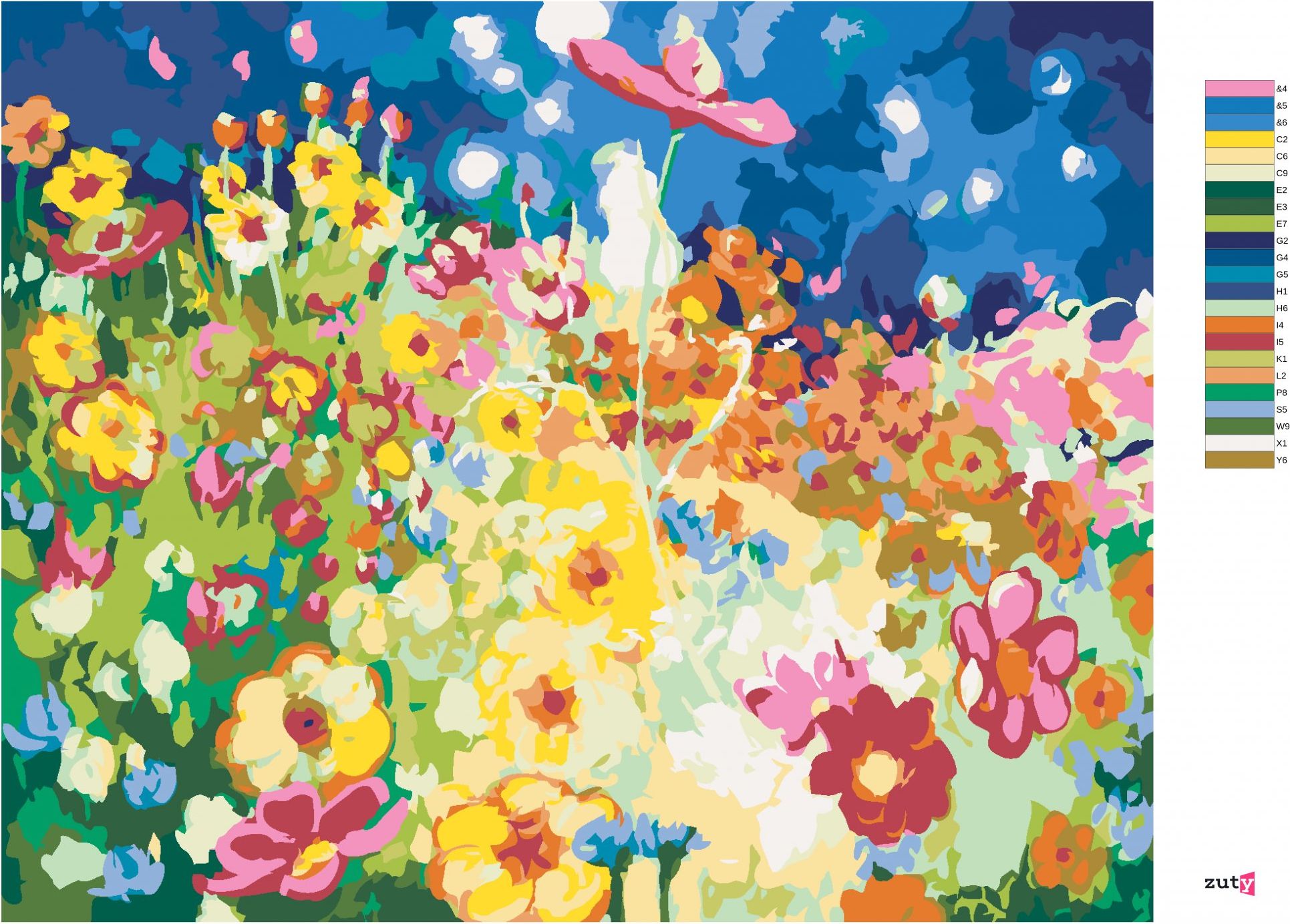 zuty Malování podle čísel - BAREVNÉ KVĚTINOVÉ POLE - Rozměr: 40x50 cm, Rámování: Varianta: vypnuté plátno na rám - obrázek 10