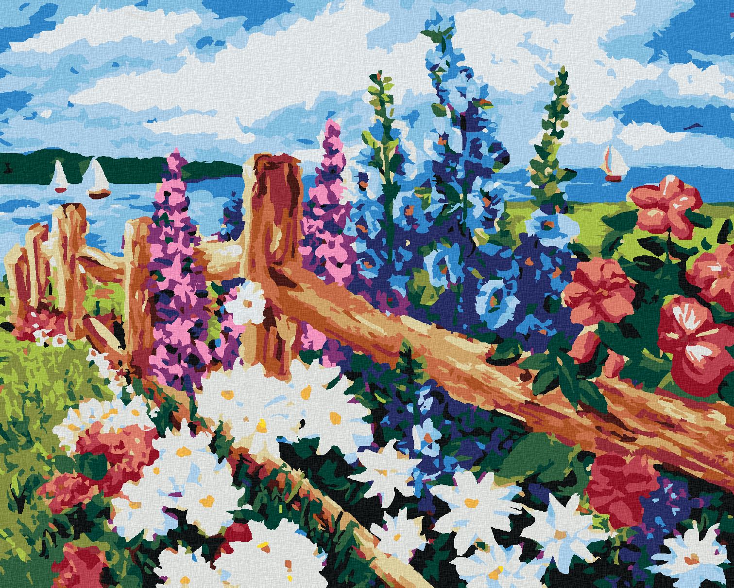 zuty Malování podle čísel - ROZKVETLÉ KVĚTINY NA LOUCE - Rozměr: 40x50 cm, Rámování: Varianta: bez rámu a bez vypnutí plátna - obrázek 1