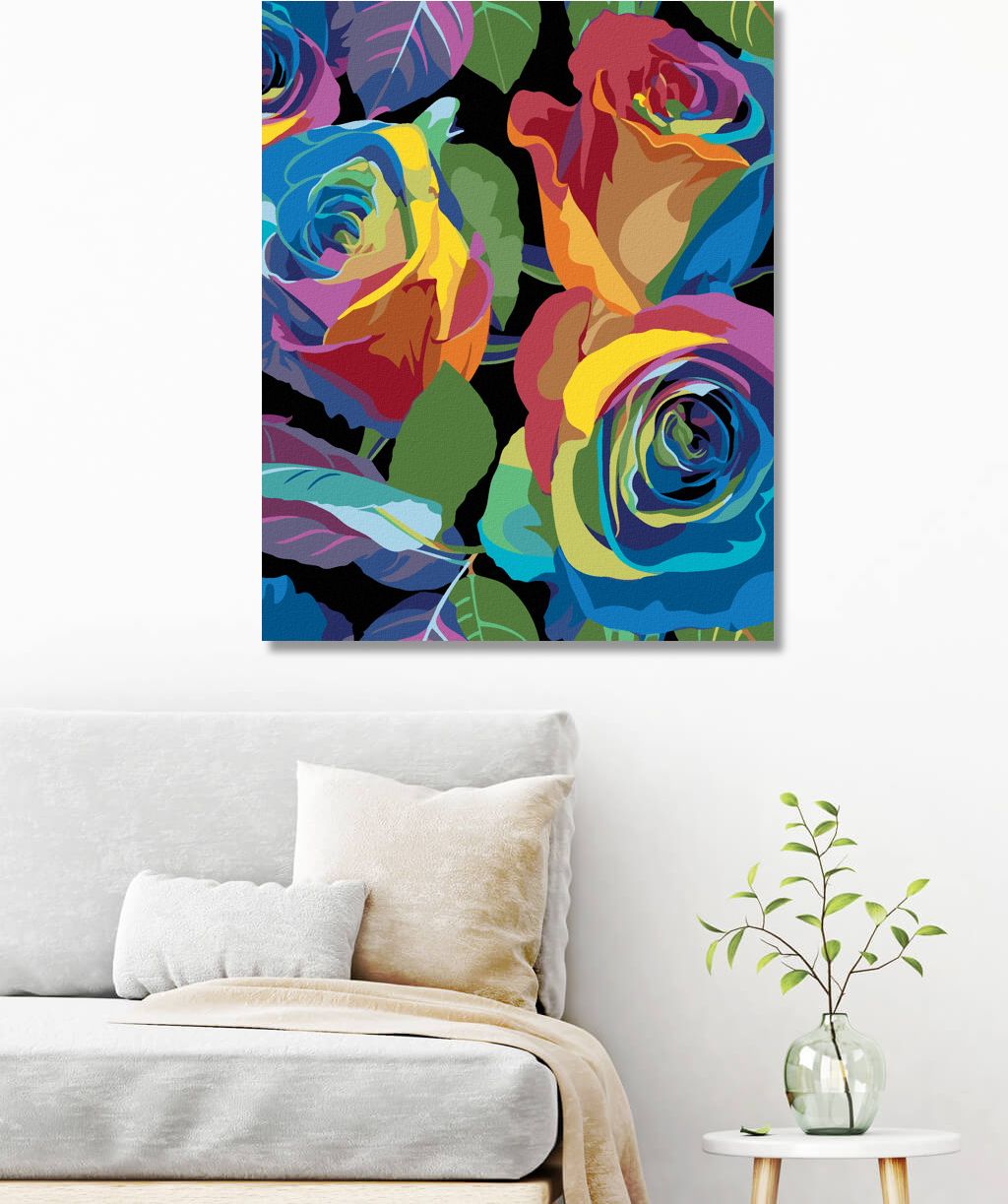 zuty Malování podle čísel - ZBARVENÉ RŮŽE - Rozměr: 40x50 cm, Rámování: Varianta: bez rámu a bez vypnutí plátna - obrázek 10