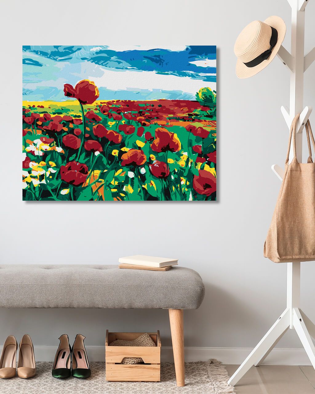 zuty Malování podle čísel - VLČÍ MÁK NA POLI - Rozměr: 40x50 cm, Rámování: Varianta: vypnuté plátno na rám - obrázek 8