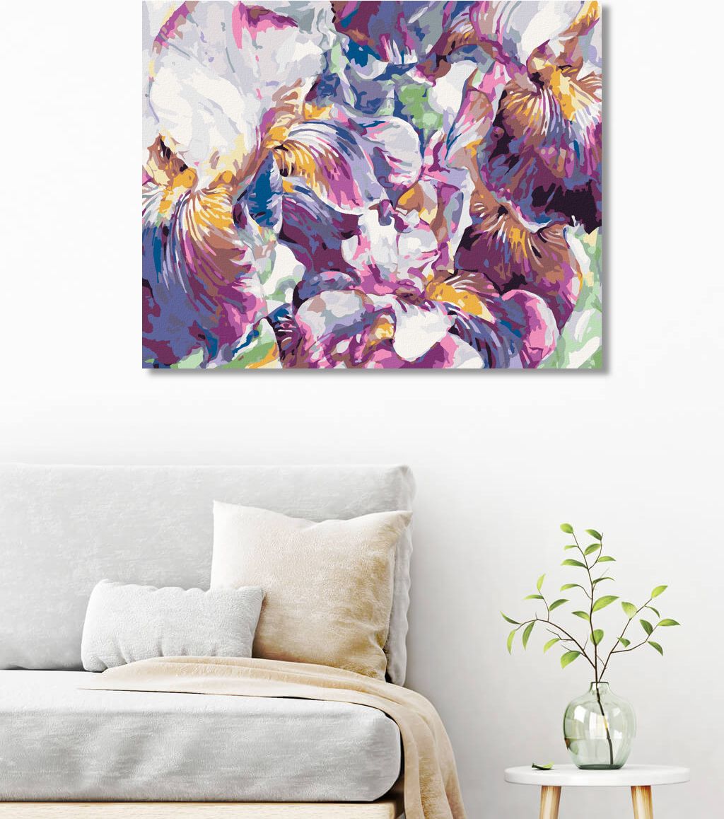 zuty Malování podle čísel - FIALOVÉ KOSATCE - Rozměr: 40x50 cm, Rámování: Varianta: vypnuté plátno na rám - obrázek 6