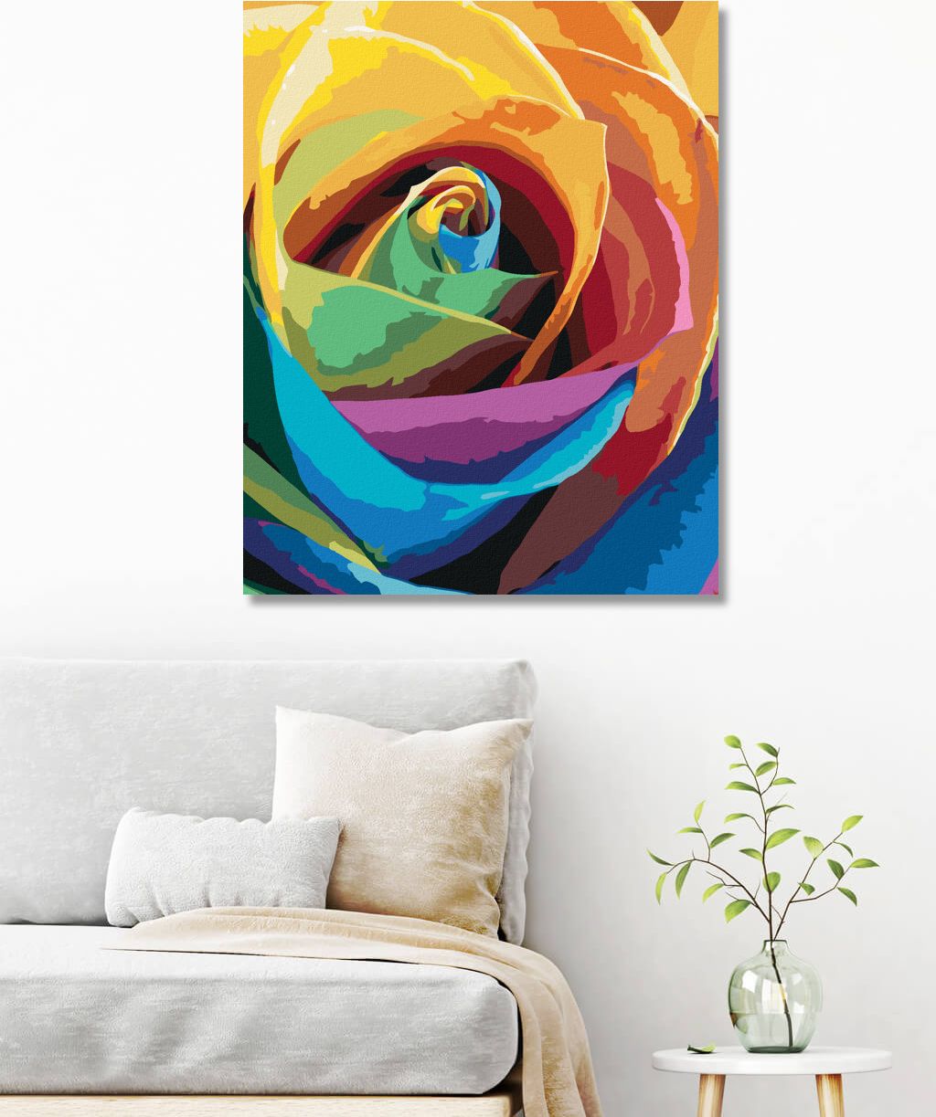 zuty Malování podle čísel - DUHOVÁ RŮŽE - Rozměr: 40x50 cm, Rámování: Varianta: vypnuté plátno na rám - obrázek 10