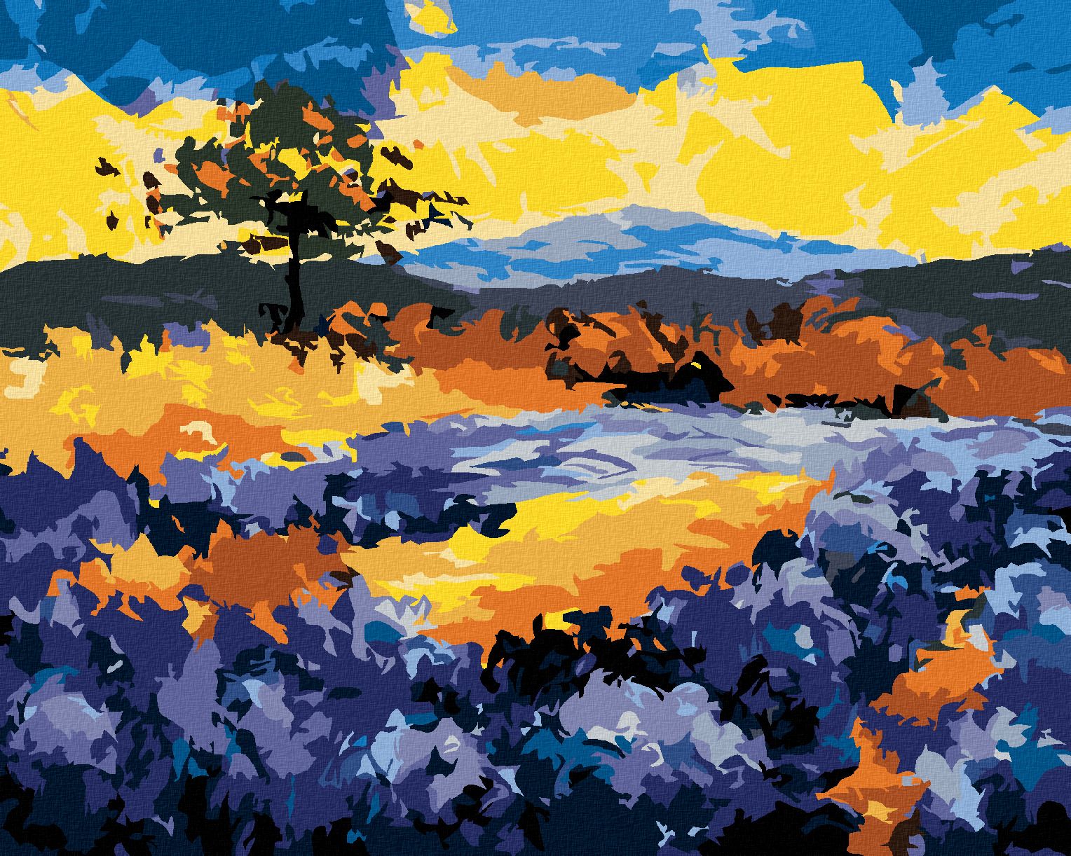 zuty Malování podle čísel - LEVANDULOVÉ POLE V PROVENCE - Rozměr: 40x50 cm, Rámování: Varianta: vypnuté plátno na rám - obrázek 1