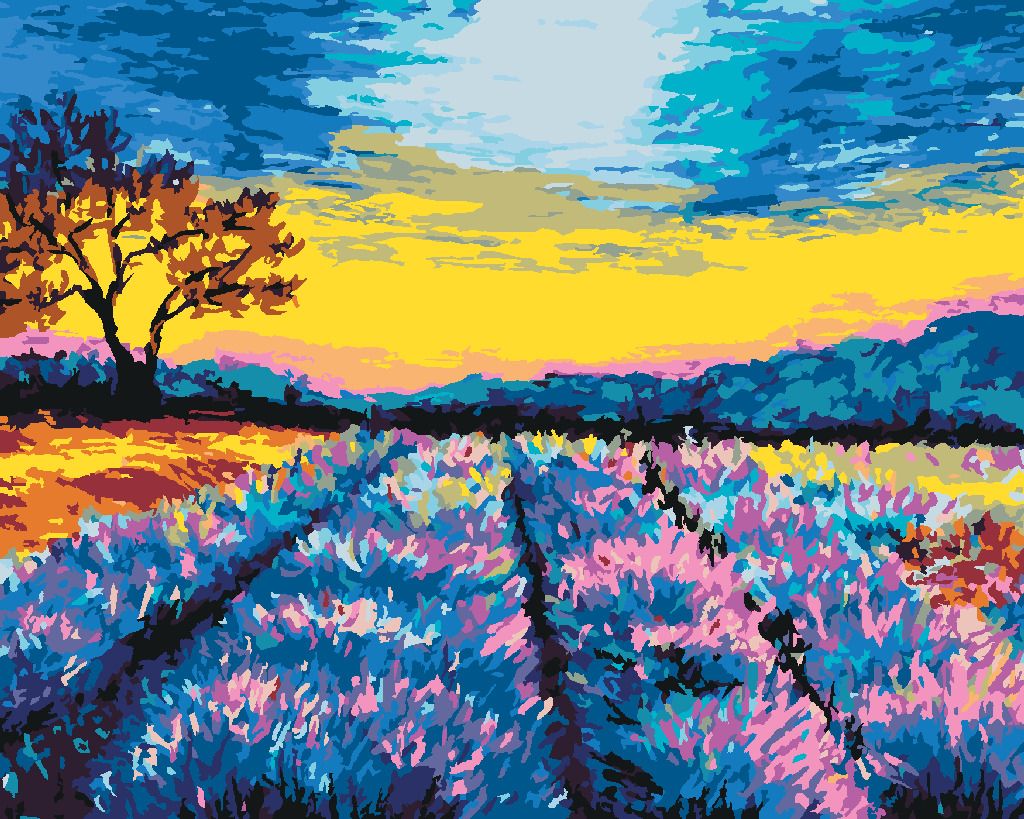 zuty Malování podle čísel - LEVANDULOVÉ POLE V PROVENCE - Rozměr: 40x50 cm, Rámování: Varianta: vypnuté plátno na rám - obrázek 20