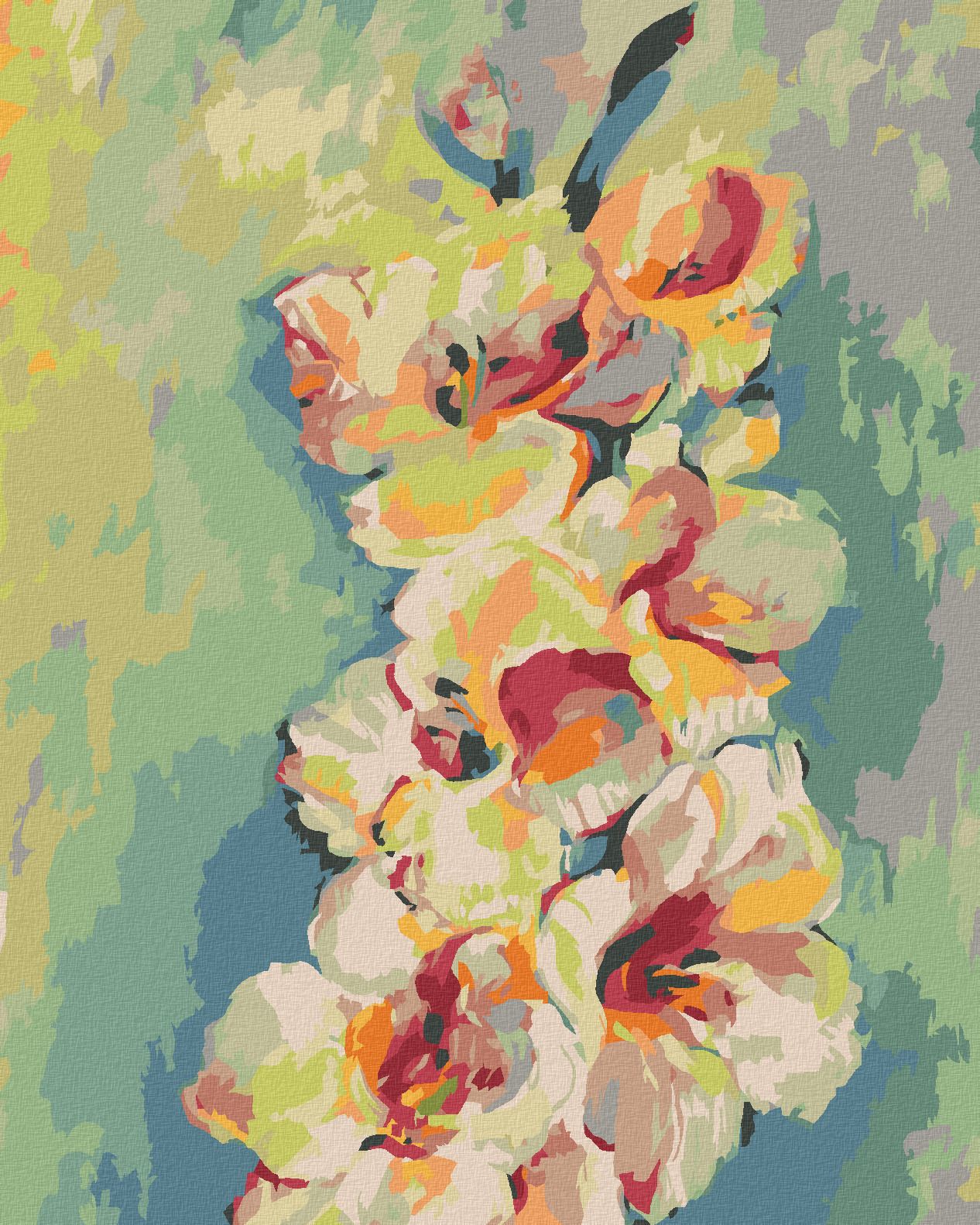 zuty Malování podle čísel - ŽLUTÁ GLADIOLA - Rozměr: 40x50 cm, Rámování: Varianta: bez rámu a bez vypnutí plátna - obrázek 1