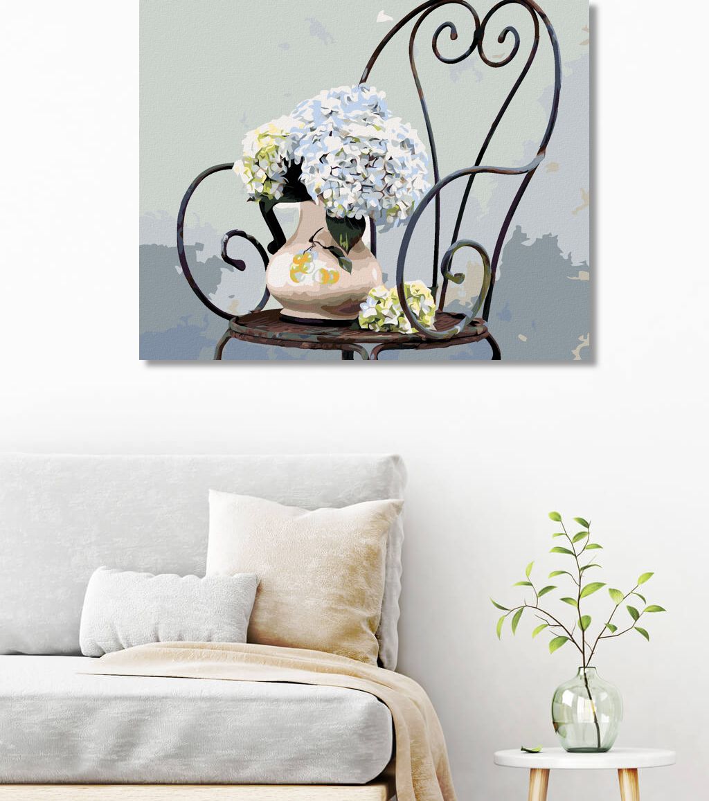 zuty Malování podle čísel - HORTENZIE VE VÁZE NA ŽIDLI - Rozměr: 40x50 cm, Rámování: Varianta: bez rámu a bez vypnutí plátna - obrázek 10