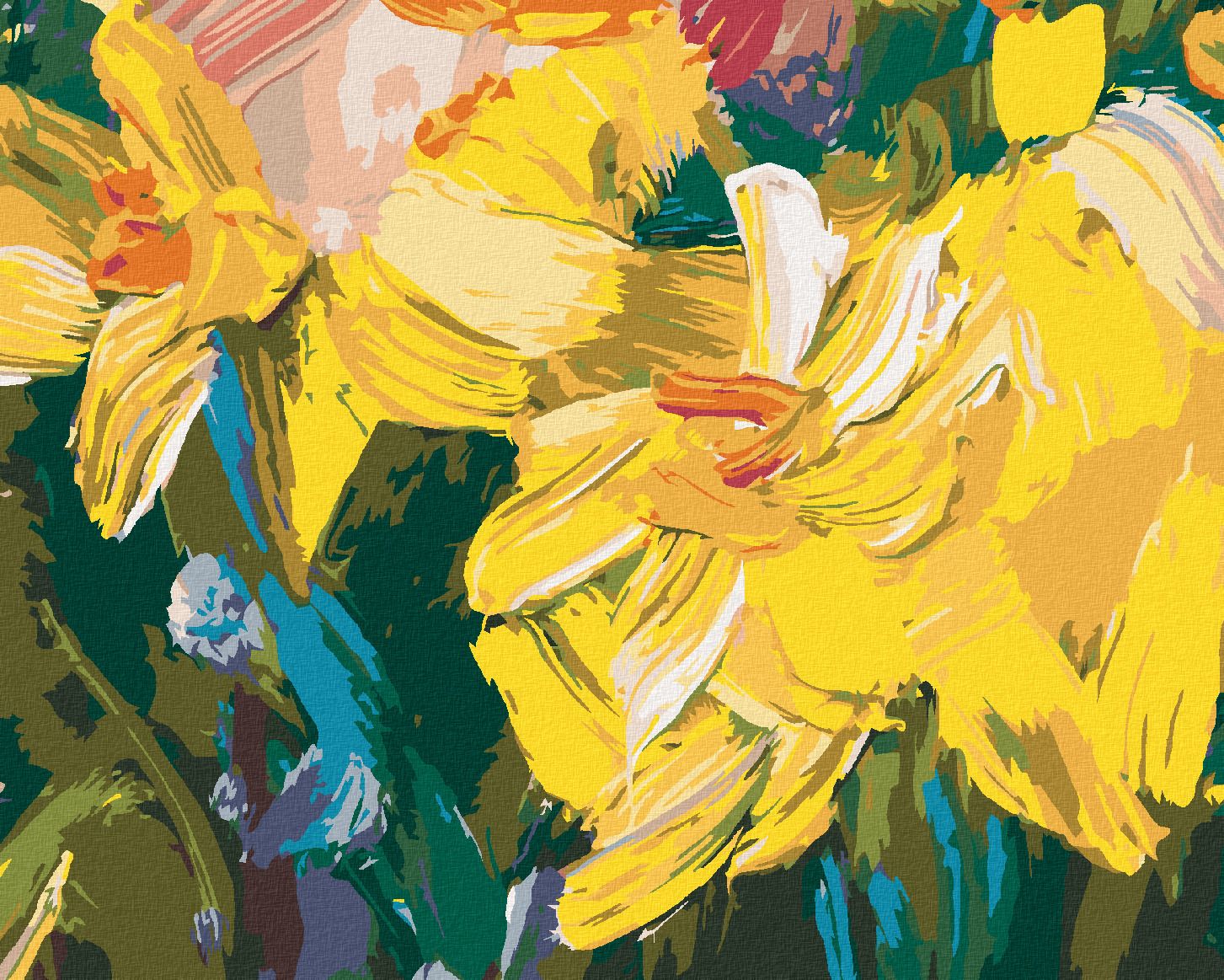 zuty Malování podle čísel - ŽLUTÉ NARCISY - Rozměr: 40x50 cm, Rámování: Varianta: bez rámu a bez vypnutí plátna - obrázek 1