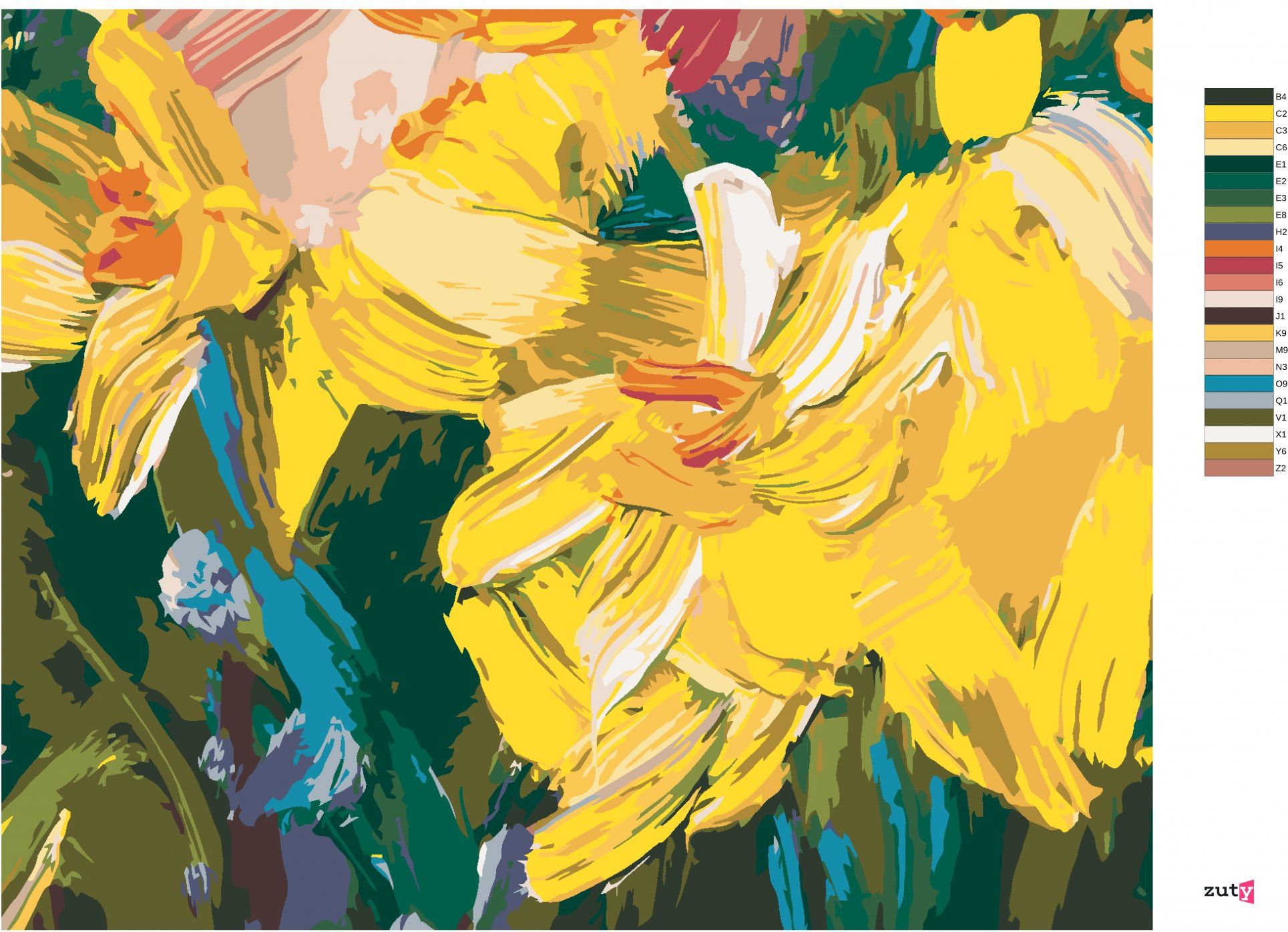 zuty Malování podle čísel - ŽLUTÉ NARCISY - Rozměr: 40x50 cm, Rámování: Varianta: bez rámu a bez vypnutí plátna - obrázek 6