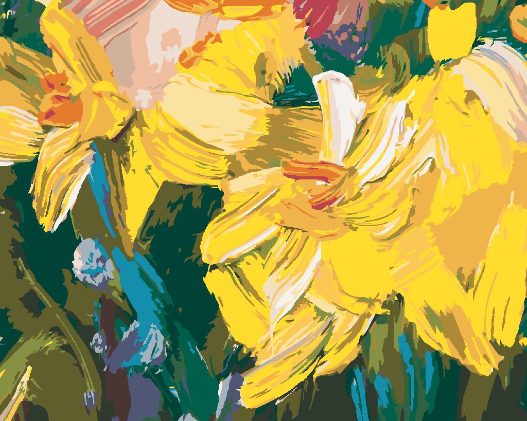 zuty Malování podle čísel - ŽLUTÉ NARCISY - Rozměr: 40x50 cm, Rámování: Varianta: bez rámu a bez vypnutí plátna - obrázek 8