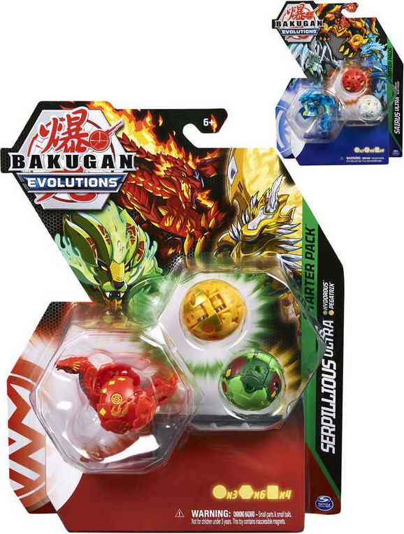 SPIN MASTER Bakugan Evolutions S4 startovací sada 3ks s Baku žetony a kartami - obrázek 1