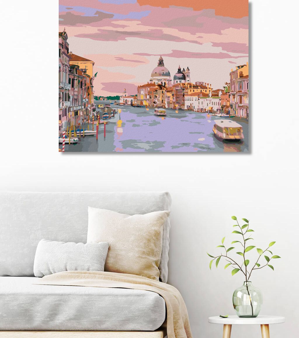 zuty Malování podle čísel - CANAL GRANDE BENÁTKY ITÁLIE - Rozměr: 40x50 cm, Rámování: Varianta: bez rámu a bez vypnutí plátna - obrázek 2