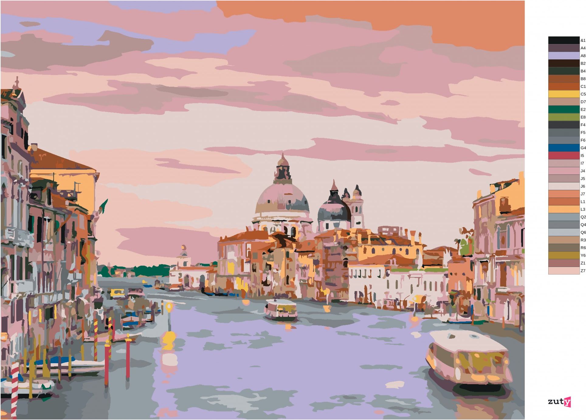 zuty Malování podle čísel - CANAL GRANDE BENÁTKY ITÁLIE - Rozměr: 40x50 cm, Rámování: Varianta: bez rámu a bez vypnutí plátna - obrázek 8