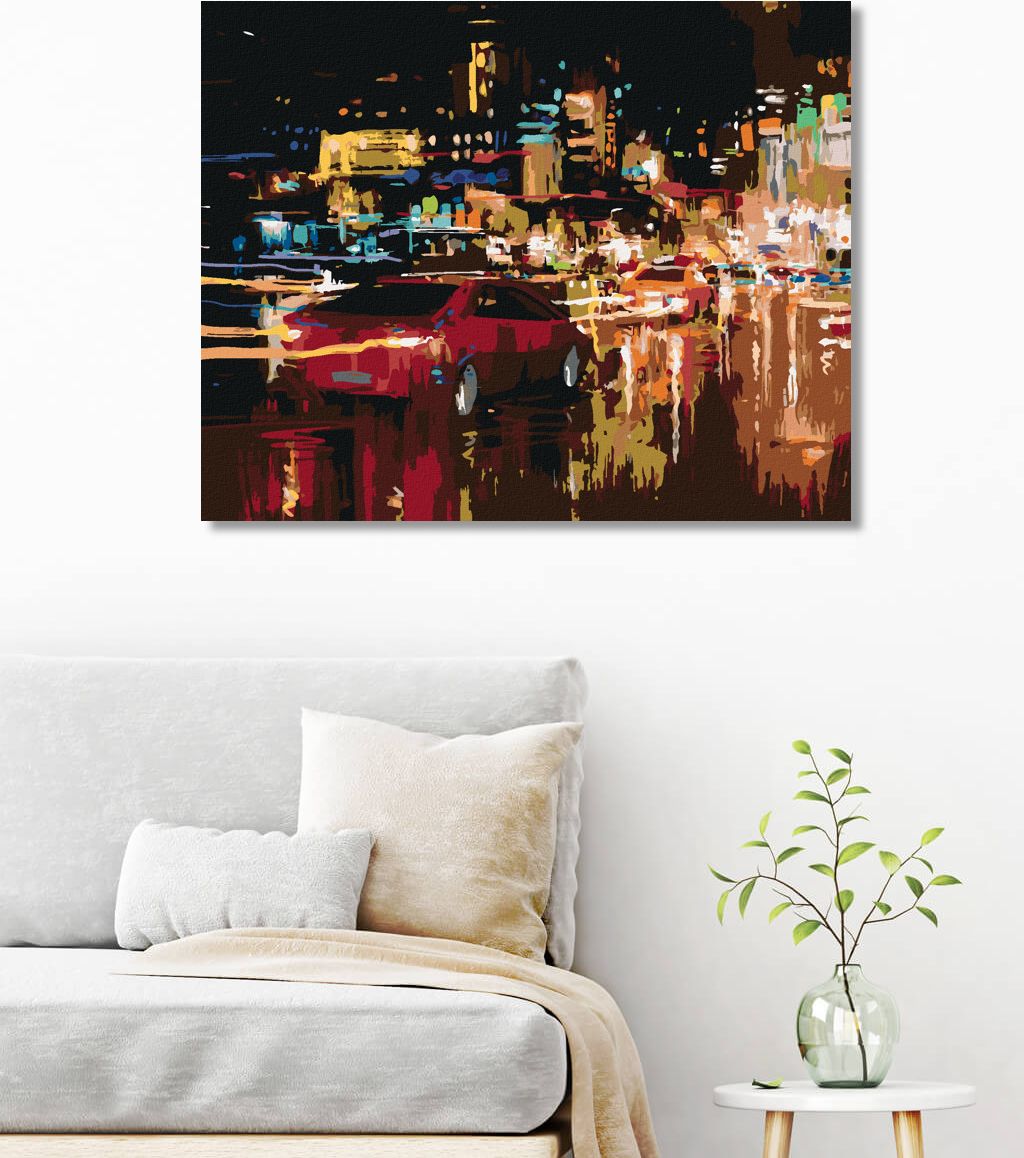 zuty Malování podle čísel - OSVĚTLENÉ NOČNÍ MĚSTO - Rozměr: 40x50 cm, Rámování: Varianta: bez rámu a bez vypnutí plátna - obrázek 6