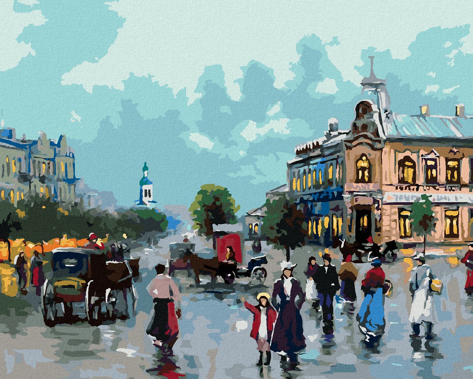zuty Malování podle čísel - STARÉ MĚSTO - Rozměr: 40x50 cm, Rámování: Varianta: bez rámu a bez vypnutí plátna - obrázek 1