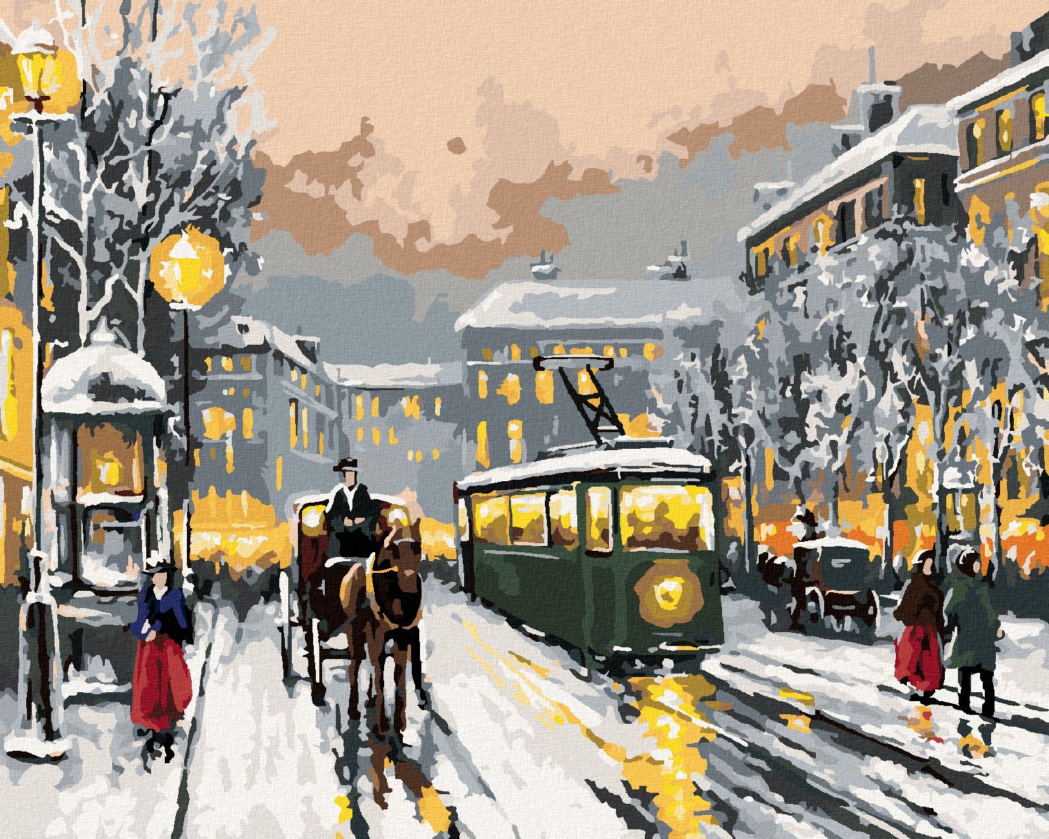 zuty Malování podle čísel - STARÉ MĚSTO - Rozměr: 40x50 cm, Rámování: Varianta: vypnuté plátno na rám - obrázek 2