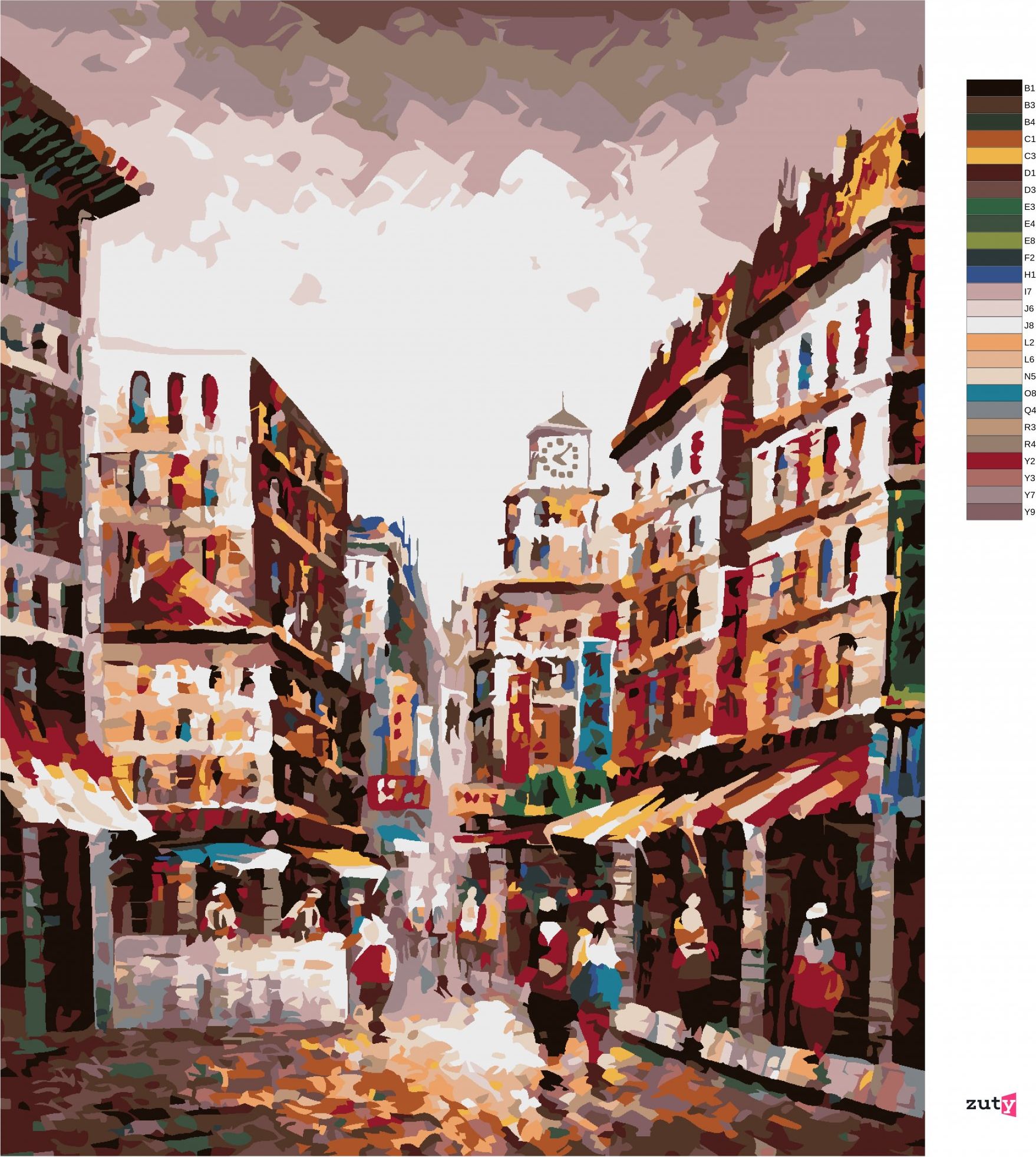 zuty Malování podle čísel - ULIČKA V HONG KONGU - Rozměr: 40x50 cm, Rámování: Varianta: vypnuté plátno na rám - obrázek 4